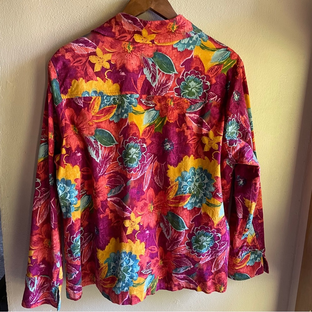 Coldwater Creek Tropical Floral Print Heavyweight Canvas Jacket. Size 1X - Picture 3 of 13